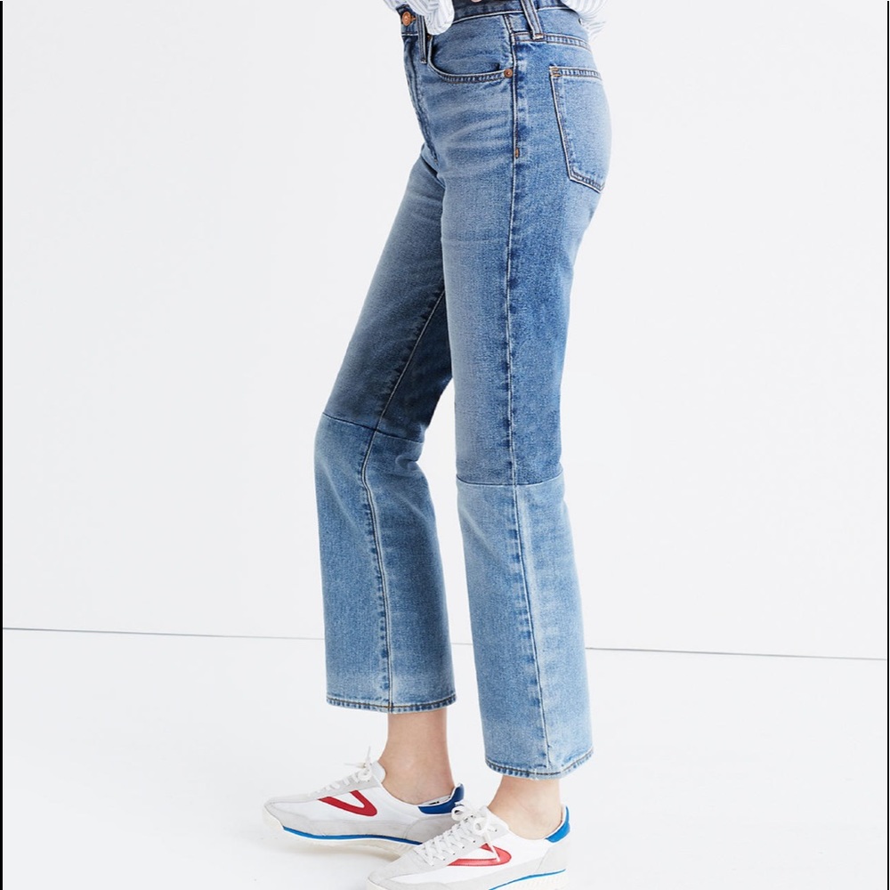 Madewell retro crop bootcut jeans two tone edition